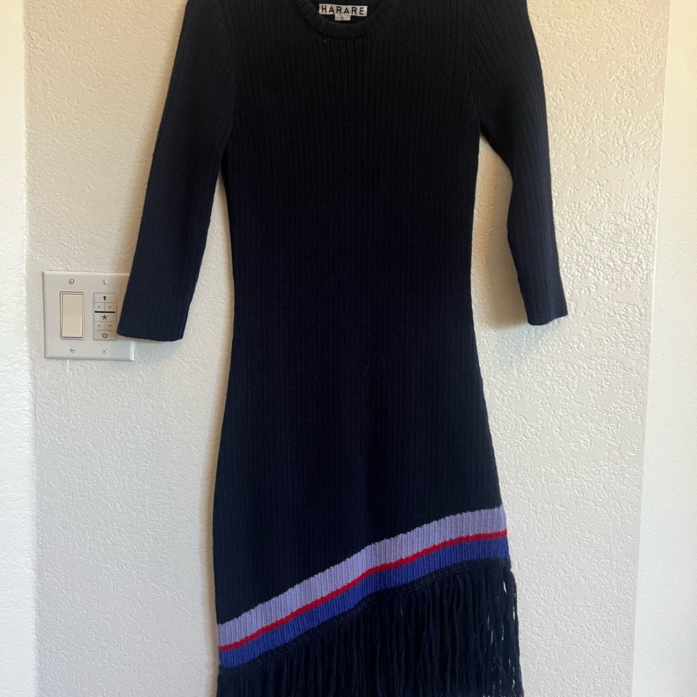 Anthropologie Harare Fringe Midi Sweater Dress - Picture 4 of 5